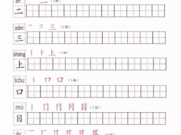部编版一年级上册全册生字表+识字表汇总（附字帖练习）